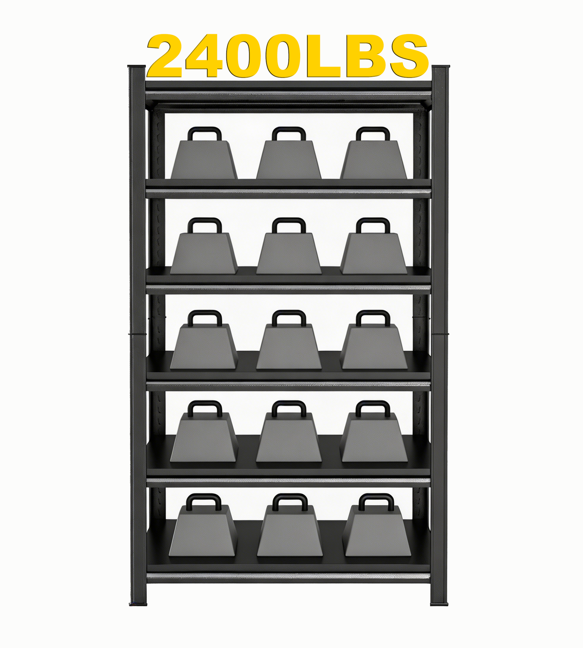 6-Tier Metal Storage Rack, 82"H Garage Shelving, Adjustable Shelves & Reinforced Double-Layer Uprights, Black, Assembly Required image 7