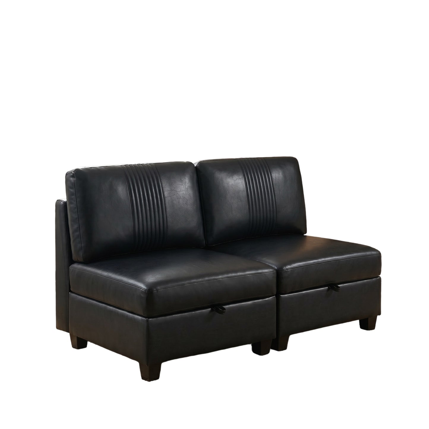 Flexible PU Modular Sofa,Convertible Shapes, Storage & Sleeper Function for Living Room-2seats image 12