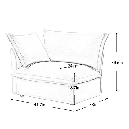 Koala Sofa LSF W/1 Pillow -Cream image 12