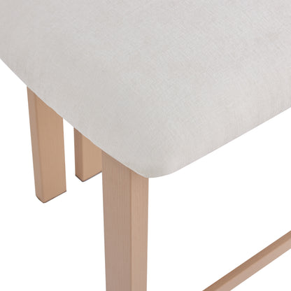 26.5'' Stylish Round Stools with Low Back - Comfortable Upholstered Seat & Natural wood color Metal Frame for Kitchen & Dining image 11