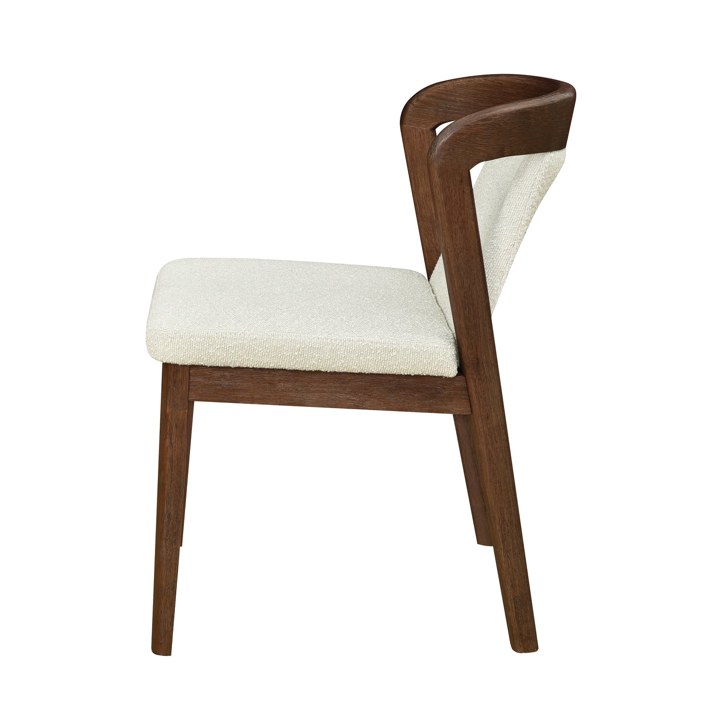 Upholstered Backrest Armless Dining Chairs (Walnut+Camel) image 5