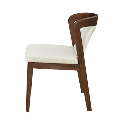 Upholstered Backrest Armless Dining Chairs (Walnut+Camel) image 5