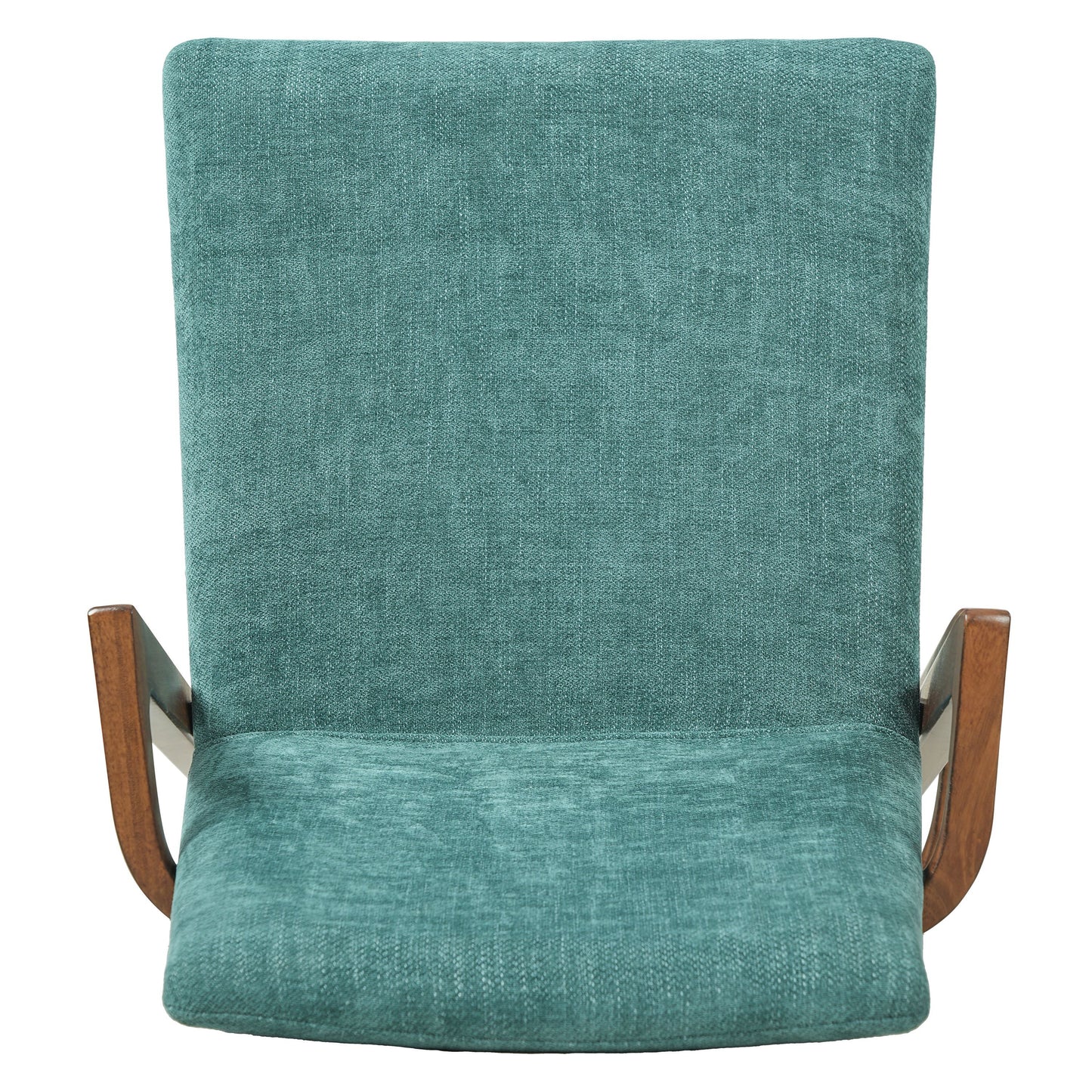 Mid-Century Modern Dining Chairs Set of 2 - Green Fabric Upholstered Armchairs with Walnut Color Rubber Wood Frame, 250lbs Capacity for Kitchen & Dining Room image 11