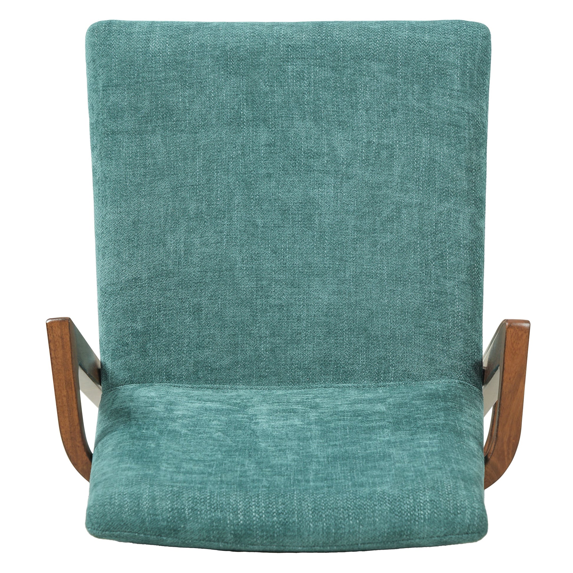 Mid-Century Modern Dining Chairs Set of 2 - Green Fabric Upholstered Armchairs with Walnut Color Rubber Wood Frame, 250lbs Capacity for Kitchen & Dining Room image 11