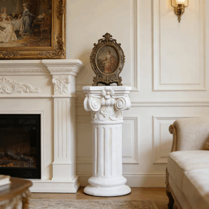 Garden Decorative Column, 15"Retro Elegant White Ancient Greek Style Roman Column, Suitable for Garden Decoration, Suitable for Weddings And Dining Tables, Multifunctional Indoor/outdoor Use, Perfect image 2