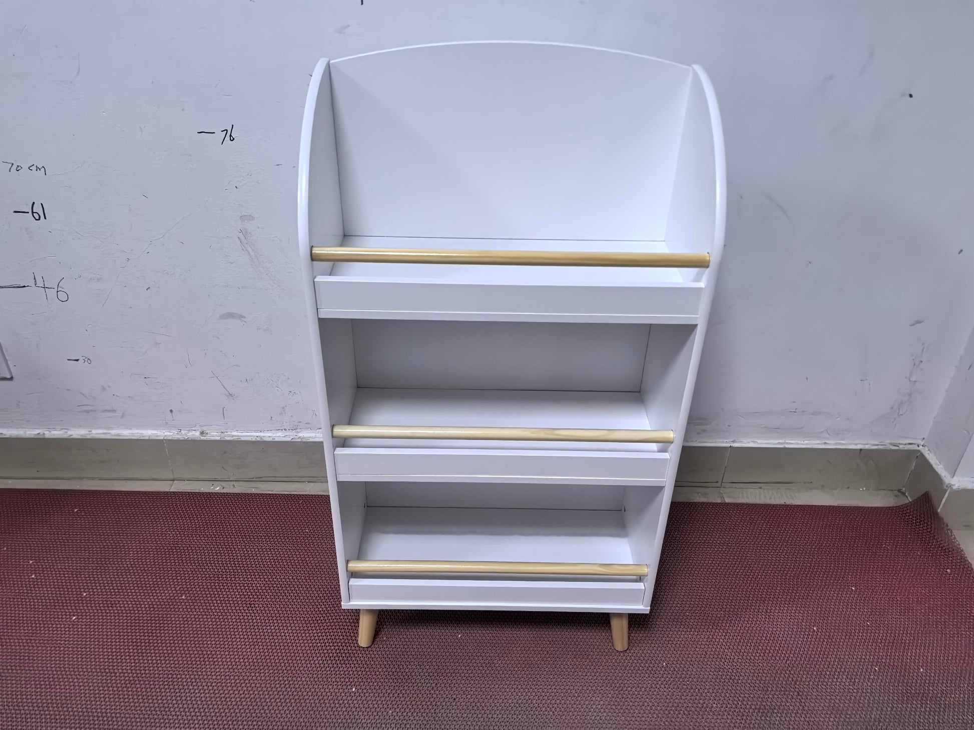 Kids Bookshelf, 3-Tier Bookcase, Book Organizer, toy Storage Cabinet Organizer, White image 9