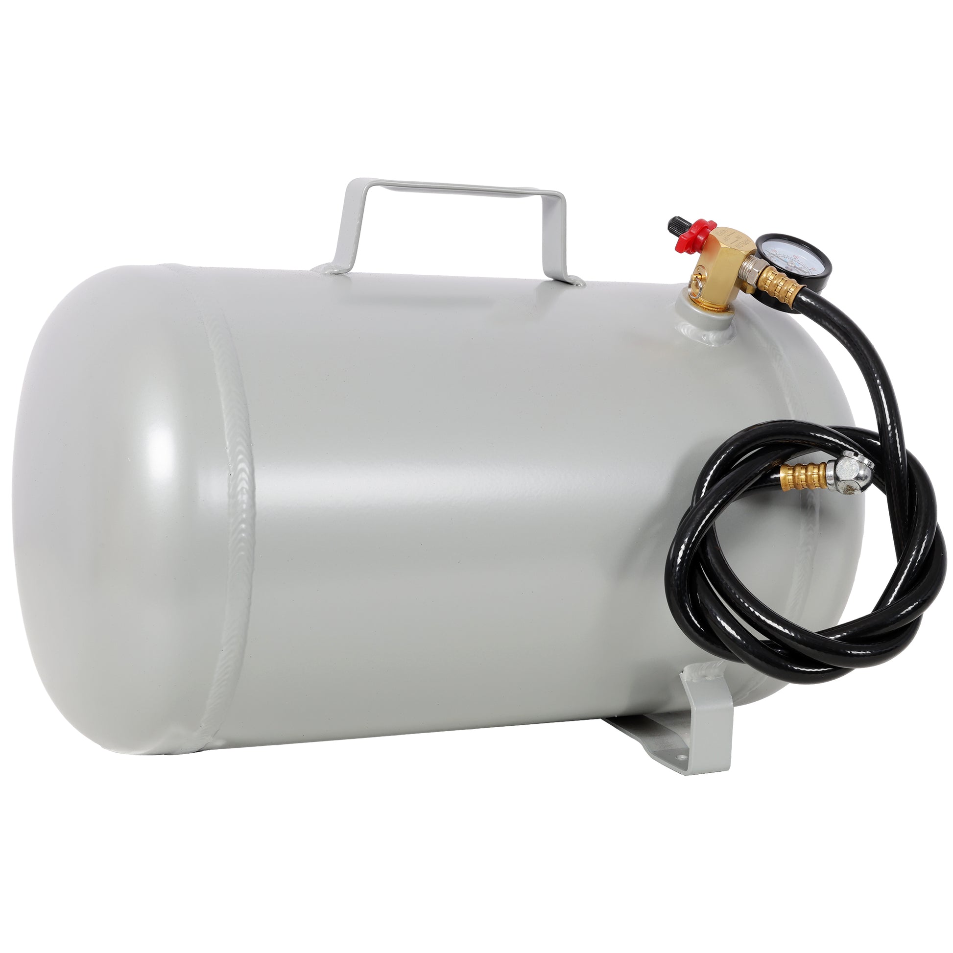 Portable 5 Gallon Aluminum Air Tank, Lightweight Durable Air Compressor Tank with Pressure Gauge, Safety Valve and 47 Inch Hose for Easy Tool Connection image 1