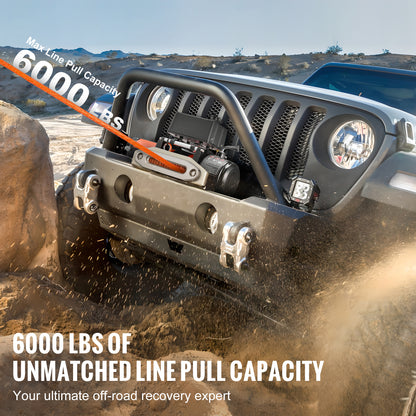 Electric Winch for Truck 6000 lb Synthetic Rope Waterproof Remote Control image 6