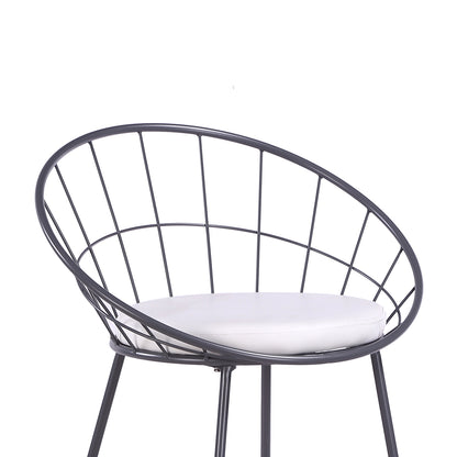 2Pcs Modern Nordic Counter Height Bar Stools, 29.5" Seat Height Industrial Bar Chairs with Curved Hollow Metal Frame Backrest, Padded Faux Leather Seat,Assembly Needed image 8