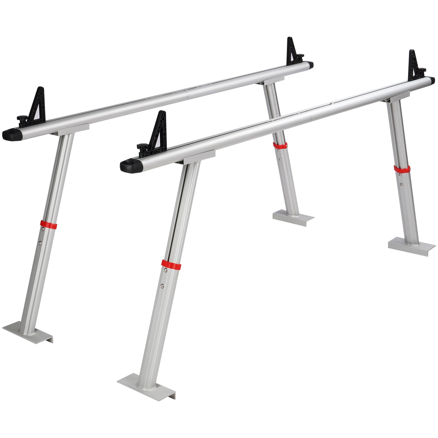 Truck Rack, 800 lbs Capacity, 17-29in Adjustable Height, Aluminum Ladder Rack for Truck with 8 Non-Drilling C-clamps, Heavy Duty Truck Bed Rack Two-Bar Set for Kayak, Surfboard, Lumber, Ladder image 9