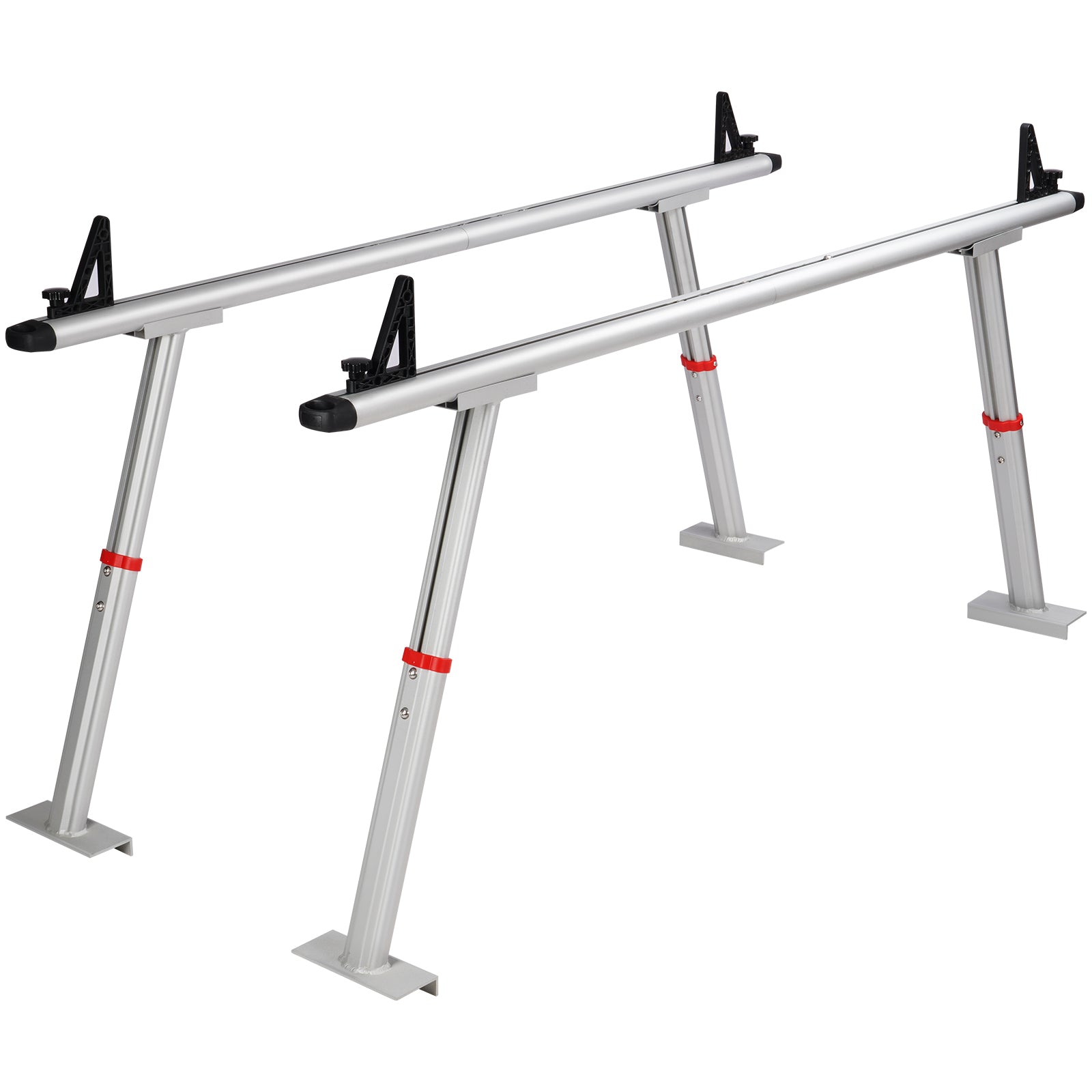 Truck Rack, 800 lbs Capacity, 17-29in Adjustable Height, Aluminum Ladder Rack for Truck with 8 Non-Drilling C-clamps, Heavy Duty Truck Bed Rack Two-Bar Set for Kayak, Surfboard, Lumber, Ladder image 9