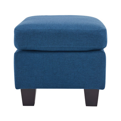 Upholstered Ottoman, Navy Blue image 7