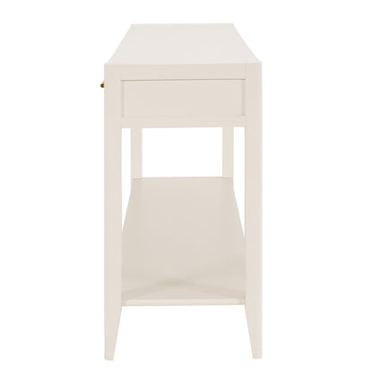 U_STYLE 60" Painted Console Table with 3 Drawers,Wooden Entryway Table with Storage Shelf, Farmhouse Sofa Table for Living Room, Hallway,Entryway, Foyer, Corridor(Beige) image 5