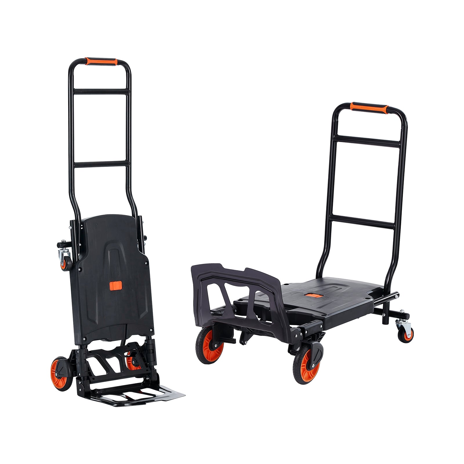 Aluminum Hand Truck, 2 in 1, 300 lbs Load Capacity, Heavy Duty Industrial Convertible Folding Hand Truck and Dolly, Utility Cart Converts from Hand Truck to Platform Cart with Rubber Wheels image 1