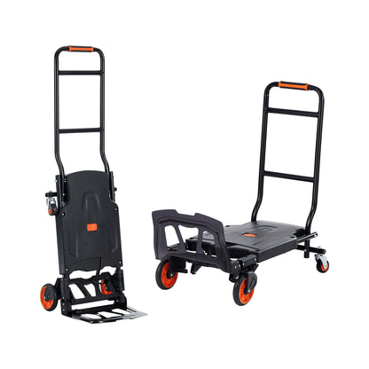 Aluminum Hand Truck, 2 in 1, 300 lbs Load Capacity, Heavy Duty Industrial Convertible Folding Hand Truck and Dolly, Utility Cart Converts from Hand Truck to Platform Cart with Rubber Wheels image 1