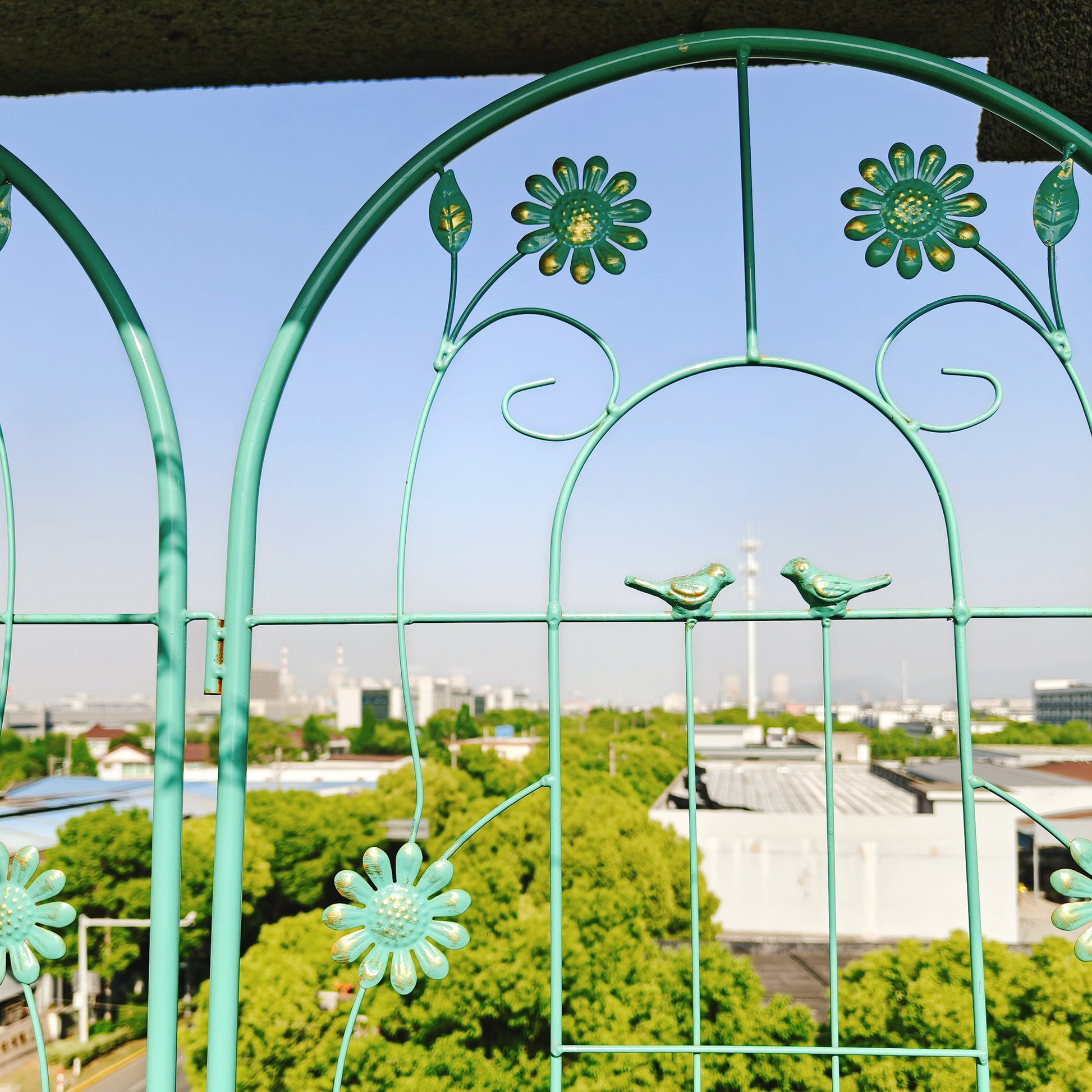 4 Pack Metal Garden Trellis 86.7" x 19.7" Rustproof Trellis for Climbing Plants Outdoor Flower Support Green image 8