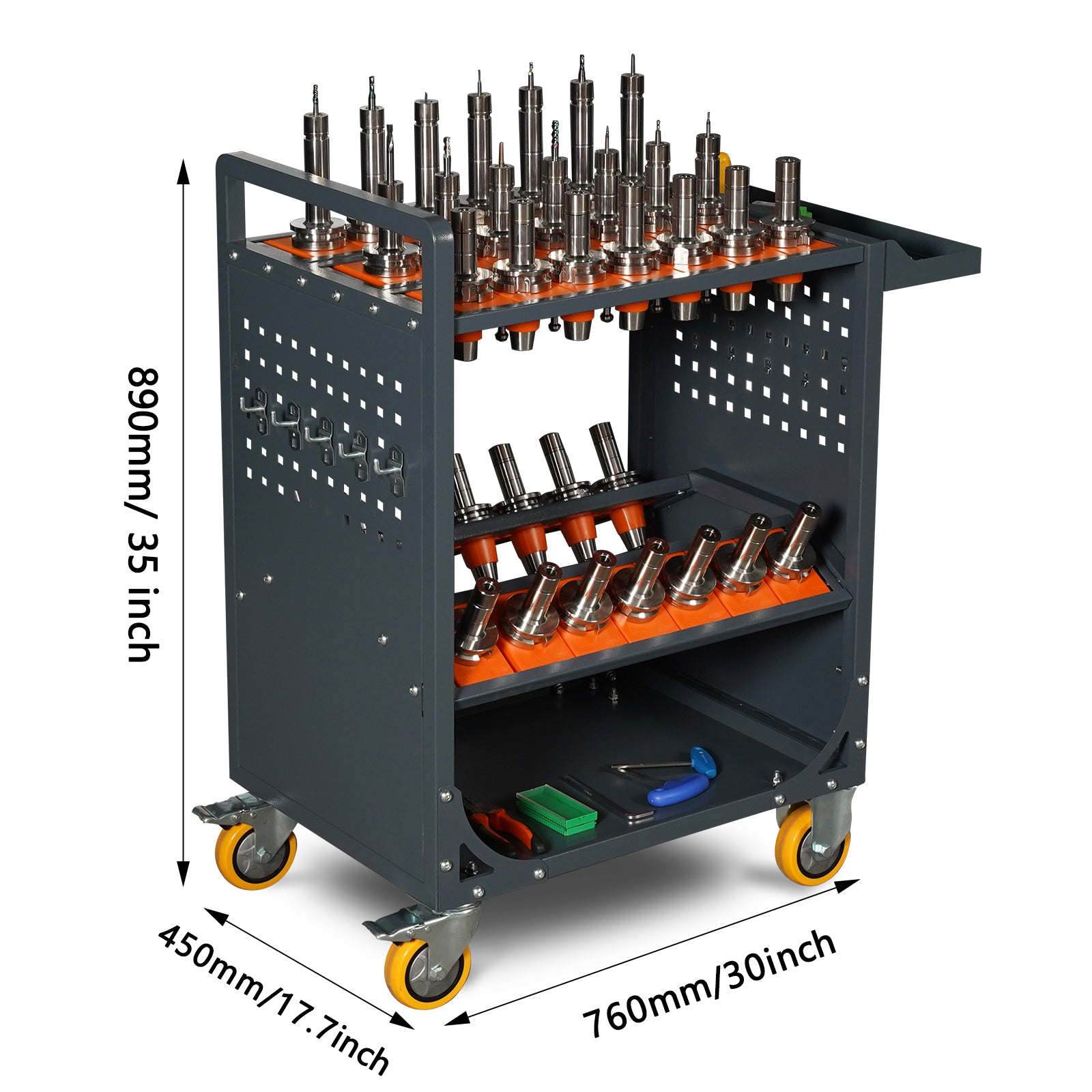 grey Tool Cart CNC Tool Cart CAT40 tool trolley BT40 cnc tool holder cart CNC machine tool service cart (CAT40 35 Capacity) image 9