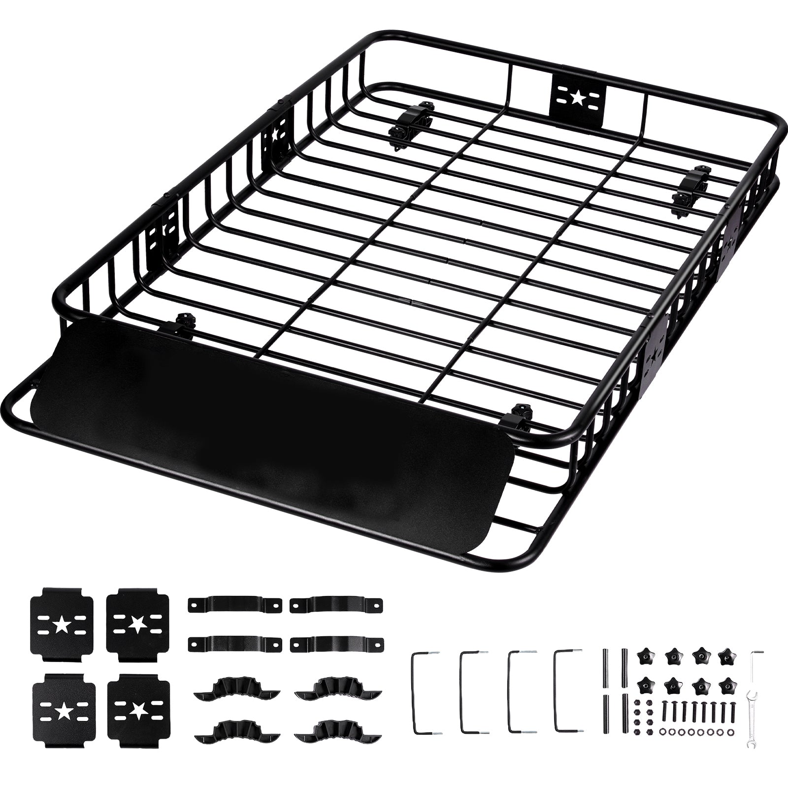 Roof Rack Cargo Basket, 64" x 39" x 6" Rooftop Cargo Carrier with Extension, Heavy-duty 200 LBS Capacity Universal Roof Rack Basket, Luggage Holder for SUV, Truck, Vehicle image 1