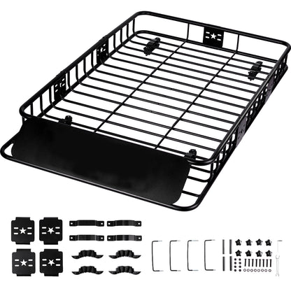 Roof Rack Cargo Basket, 64" x 39" x 6" Rooftop Cargo Carrier with Extension, Heavy-duty 200 LBS Capacity Universal Roof Rack Basket, Luggage Holder for SUV, Truck, Vehicle image 1