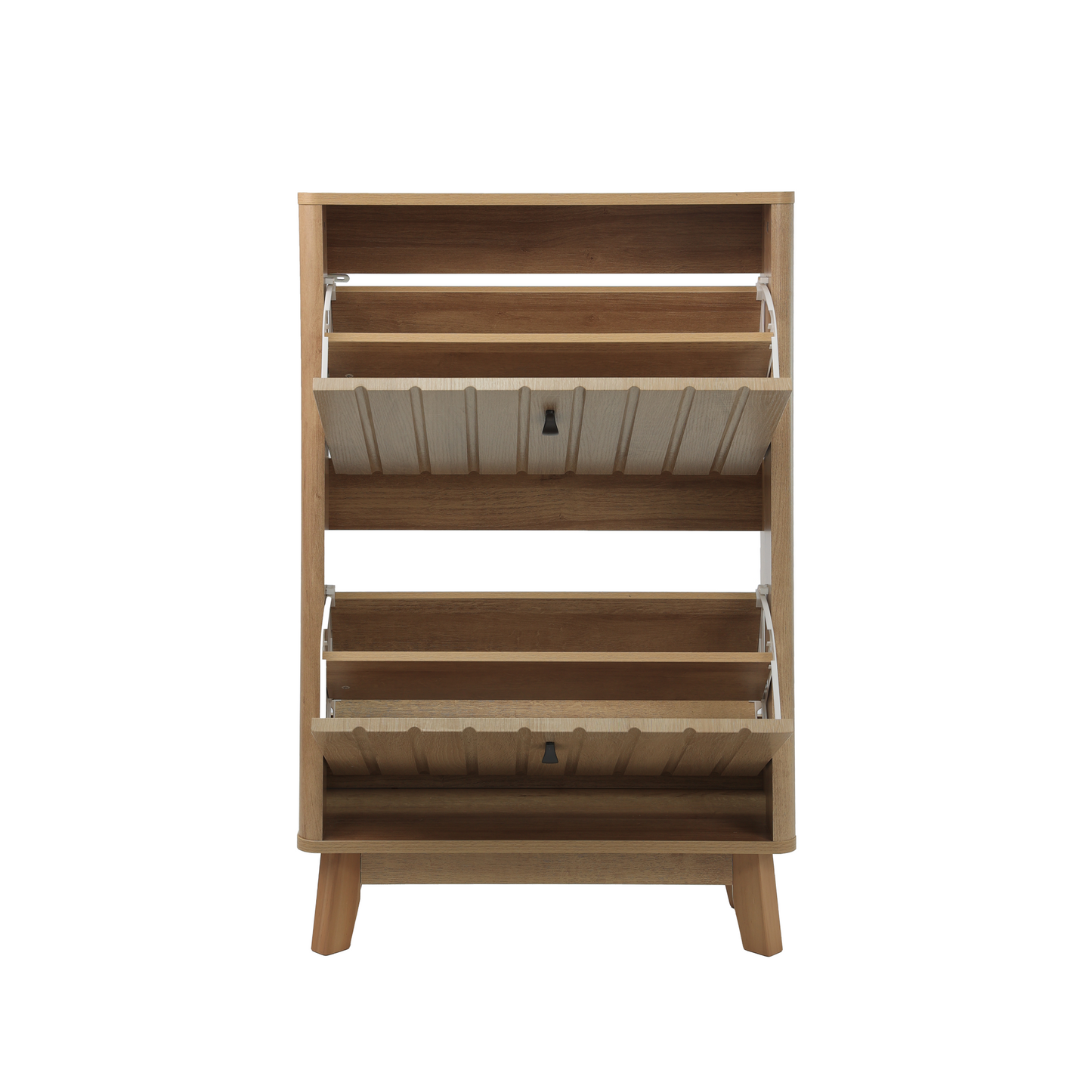 23.6-inch entryway shoe cabinet, ultra-thin flip-down large-capacity dustproof shoe rack for home use, medieval-modern freestanding shoe cabinet, oak color. image 10