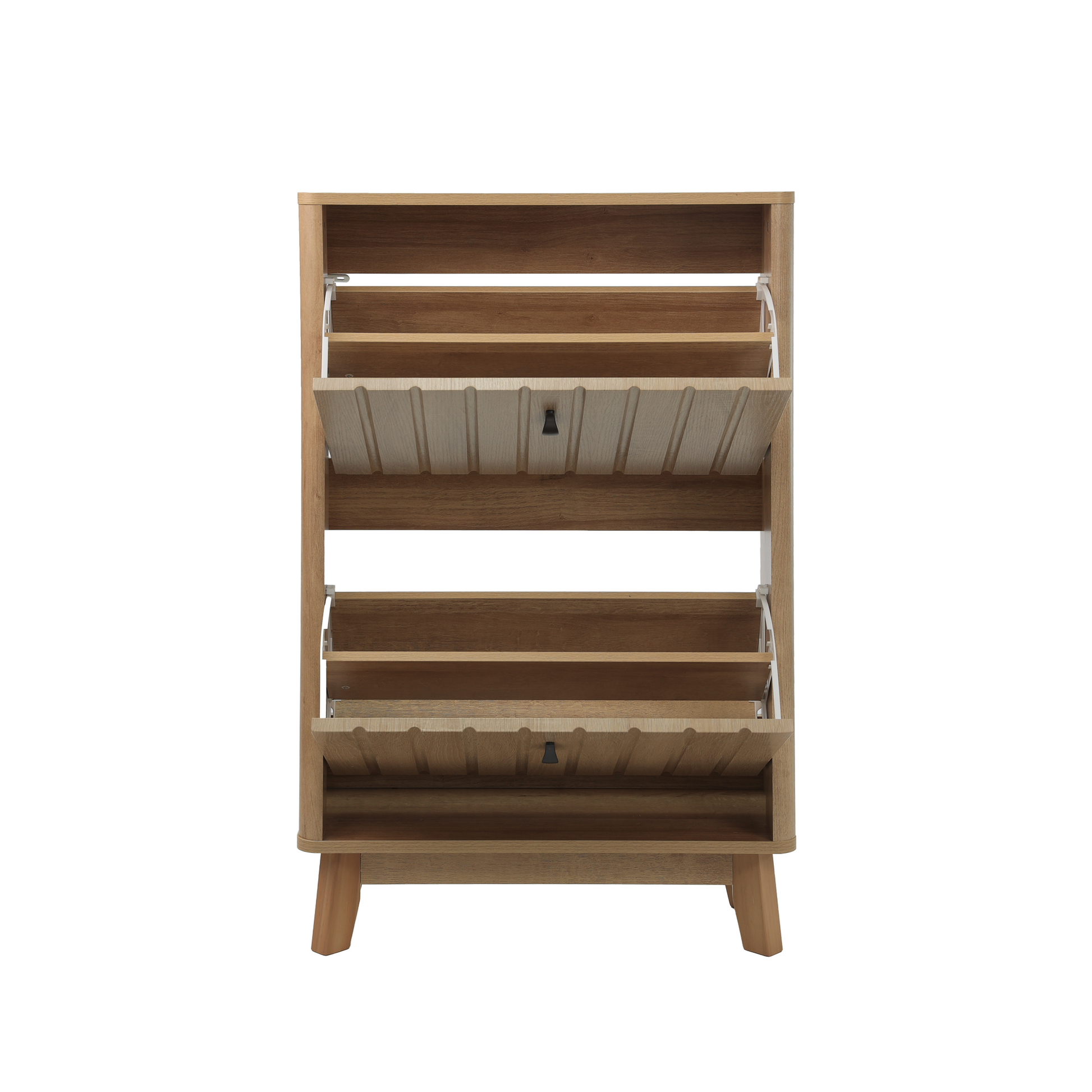 23.6-inch entryway shoe cabinet, ultra-thin flip-down large-capacity dustproof shoe rack for home use, medieval-modern freestanding shoe cabinet, oak color. image 10