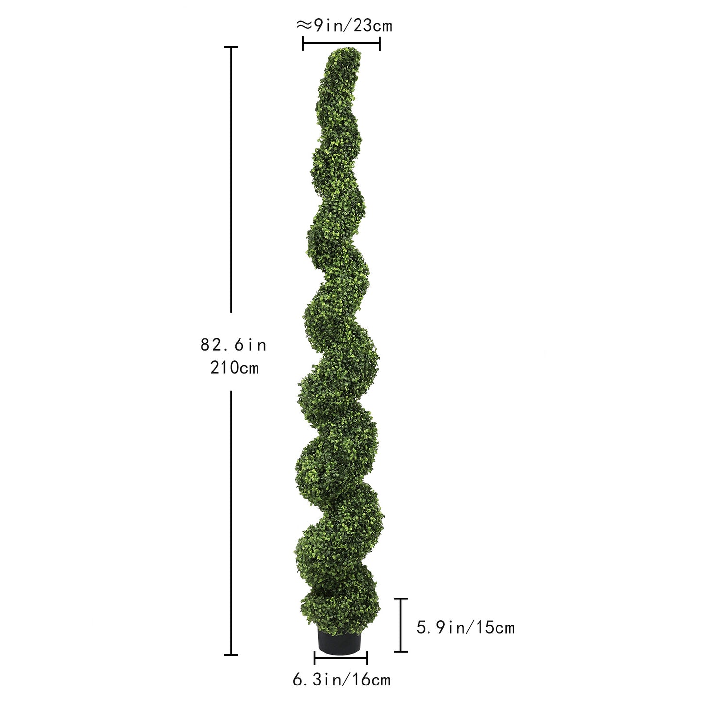7FT Spiral Topiary Trees Artificial Outdoor Faux Boxwood Plants Large Twisted Green Potted Trees with Light Green Leaves for Garden Front Porch Patio Planter Decoration, 1pc/set image 3
