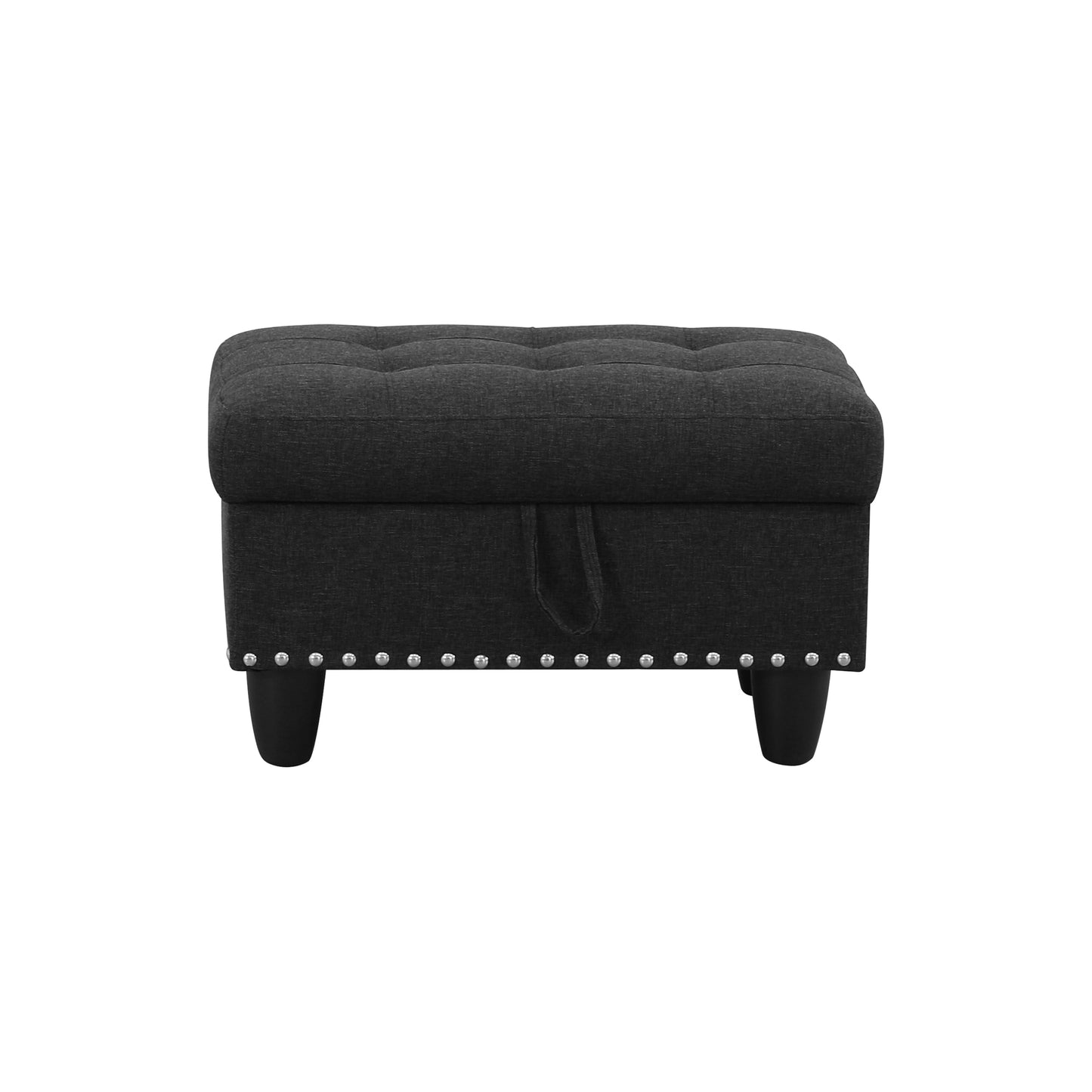 L shape Sectional Sofa Chair with cup holder - Black-Right image 11