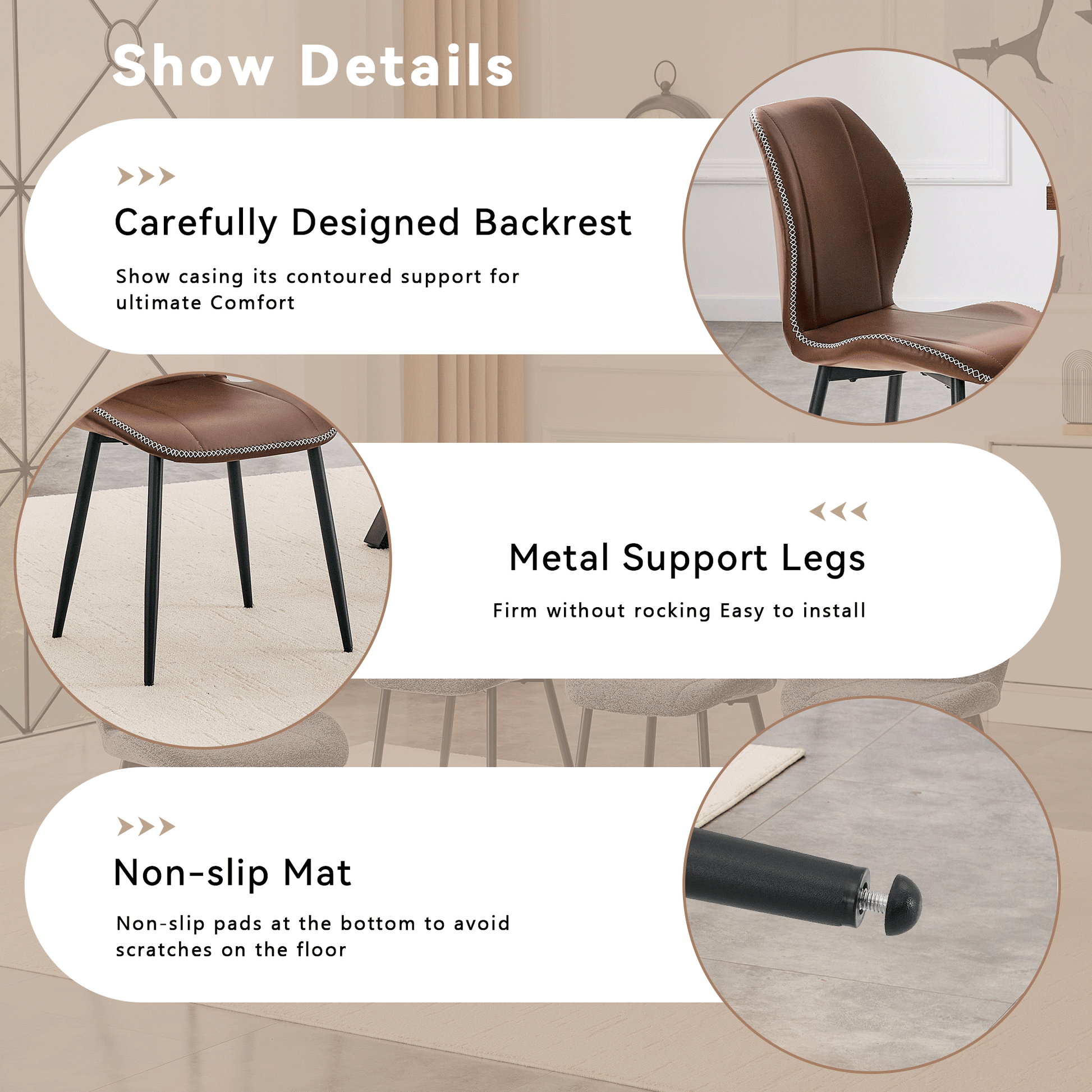 Brown Coffee Dining Chair in Cafe Setting