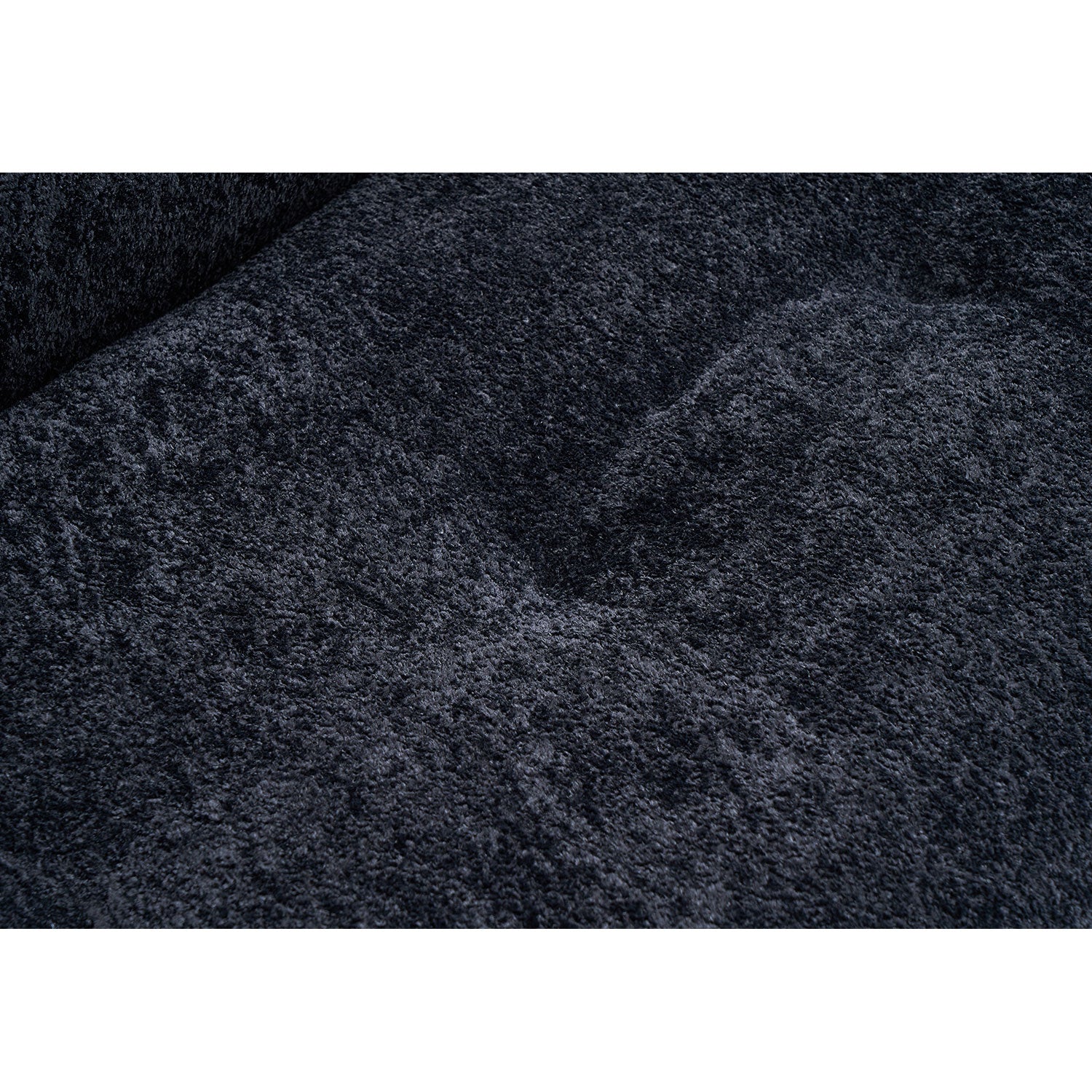 88.98'' Width Modern Sofa with Compression Seat Cushions and Back Cushions,Steel Arm Frame,Chenille Fabric,Black Color image 9