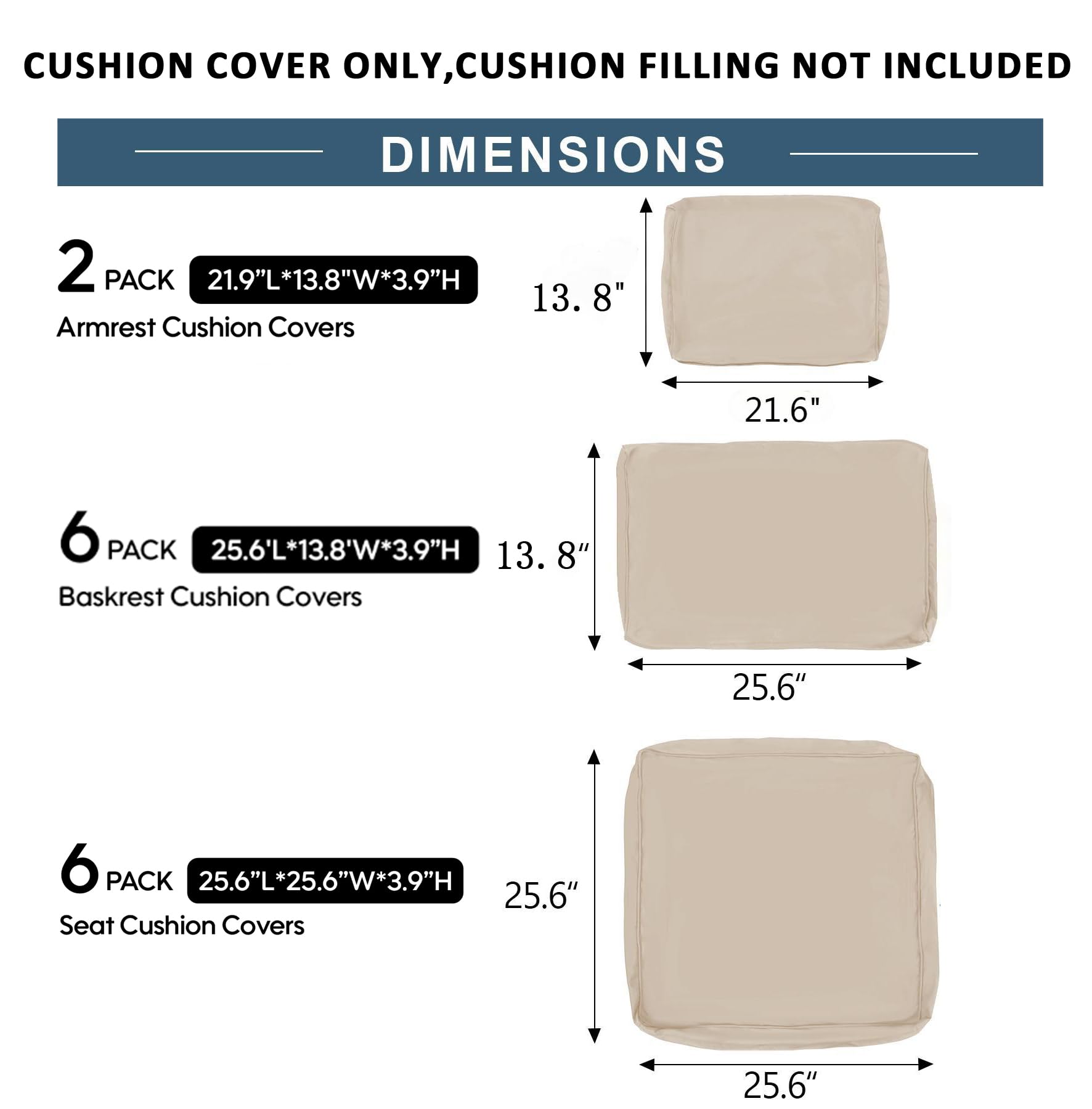 Cushion Covers for 7 Pcs (6-Seaters) Wicker Rattan Sectional Sofa, 14Pack Cushion Slipcovers Set Seat and Back,Outdoor Cushion Slipcover with Zipper, red(Only Cover) red image 5