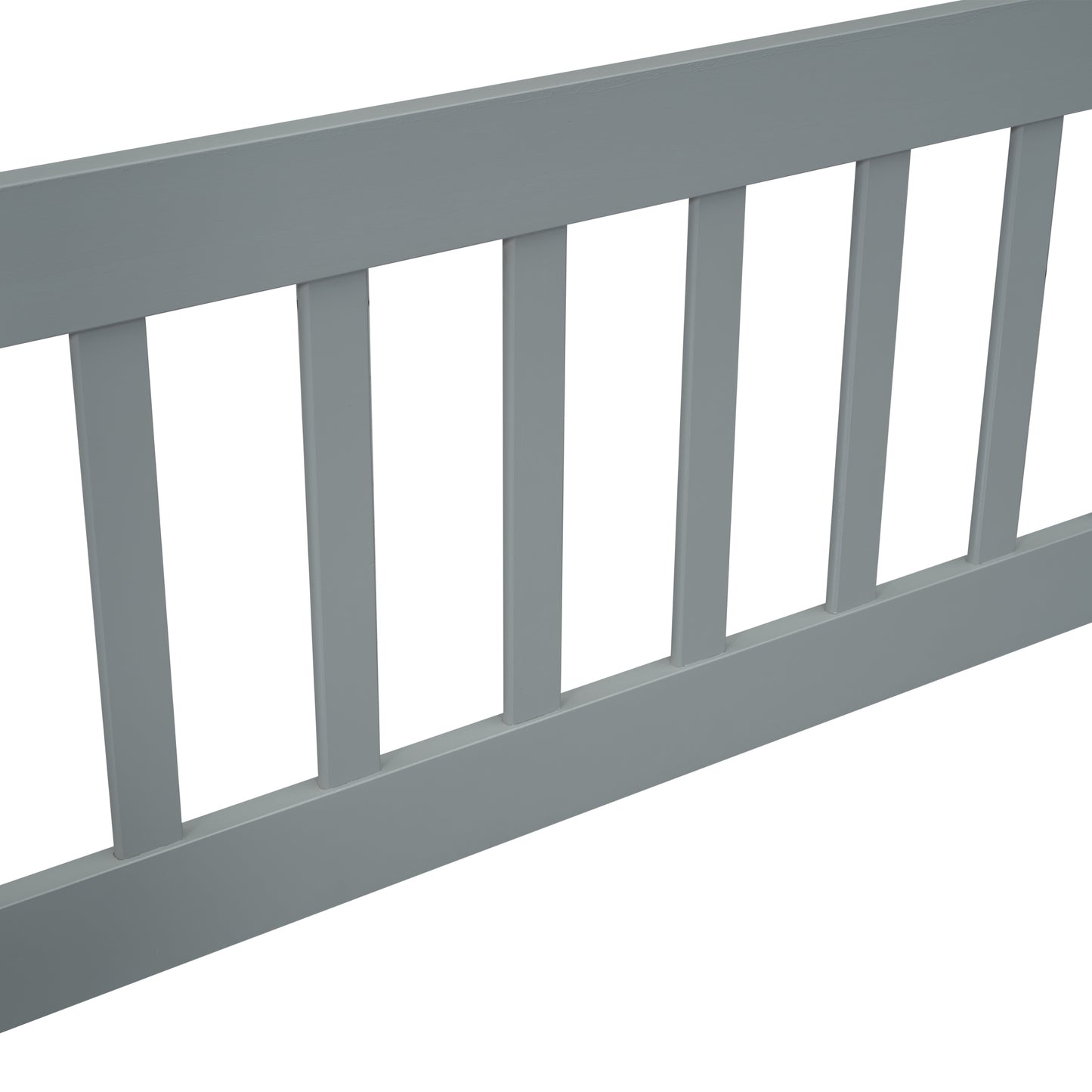 Twin Wood House-Shaped Floor Bed with Fence, Guardrails,Grey image 7