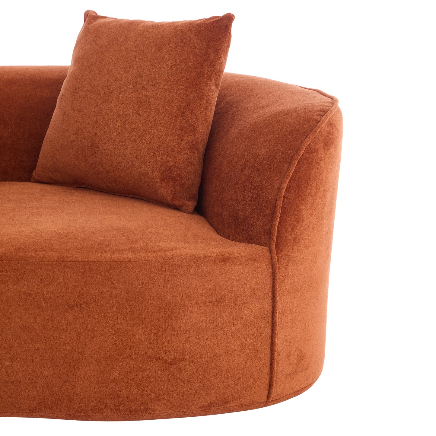 126" Curved Sectional Sofa (Dark Orange-D28 Full Foam) image 11