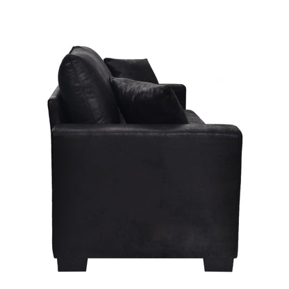 This 69-inch two-seater sofa features a Foil fabric and comes with two throw pillows, offering a comfortable seating experience suitable for any setting. image 11