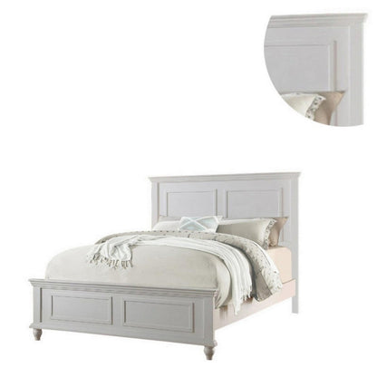 White California King Size Bed 2x Nightstands Panel Headboard Footboard Classic 3pc Bedroom Furniture Set image 12