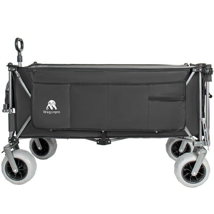 67in Extra long large Heavy Duty Utility Beach Wagons with Opened Tailgate and All-Terrain Wheels, 500lbs Capacity, Patented Ultra-Stable Frame, No Assembly Needed, Black+Gray image 10