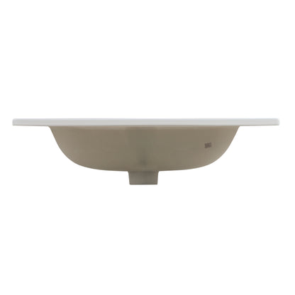 BB0924Y331, Integrated white ceramic basin with three predrilled faucet holes, drain assembly NOT included image 9