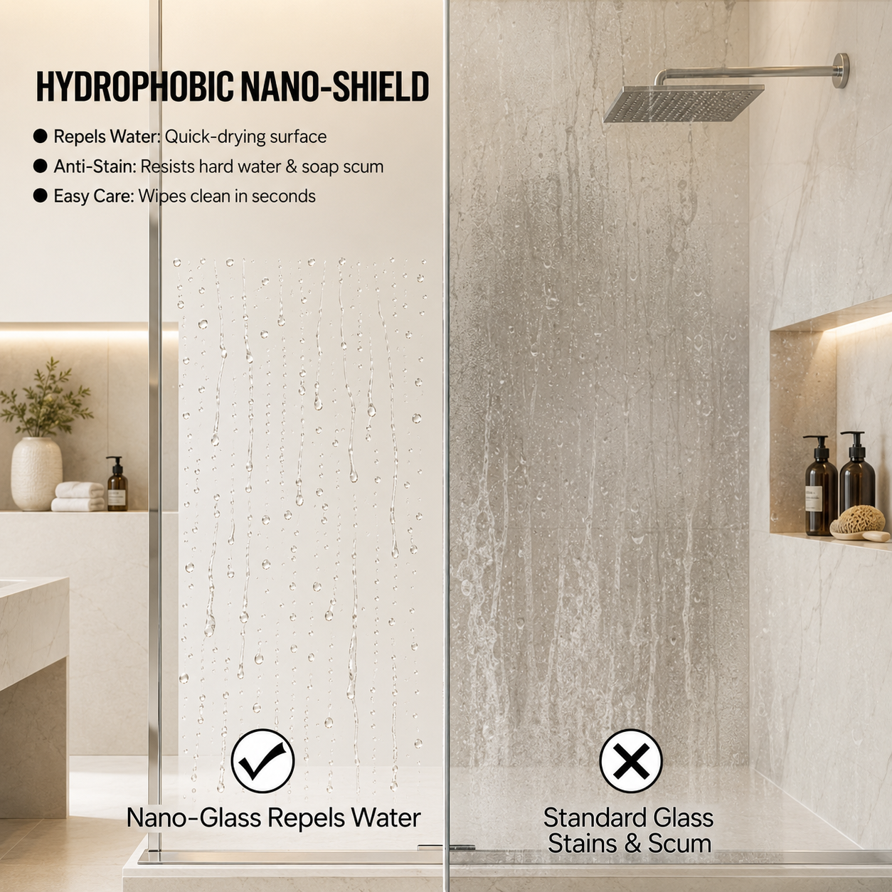 36" W x 72" H Neo-Angle Corner Shower Door, 1/4" (6mm) Clear Tempered Glass with Safety Film and Nano Coating, Framed Pivot Design, Chrome image 3