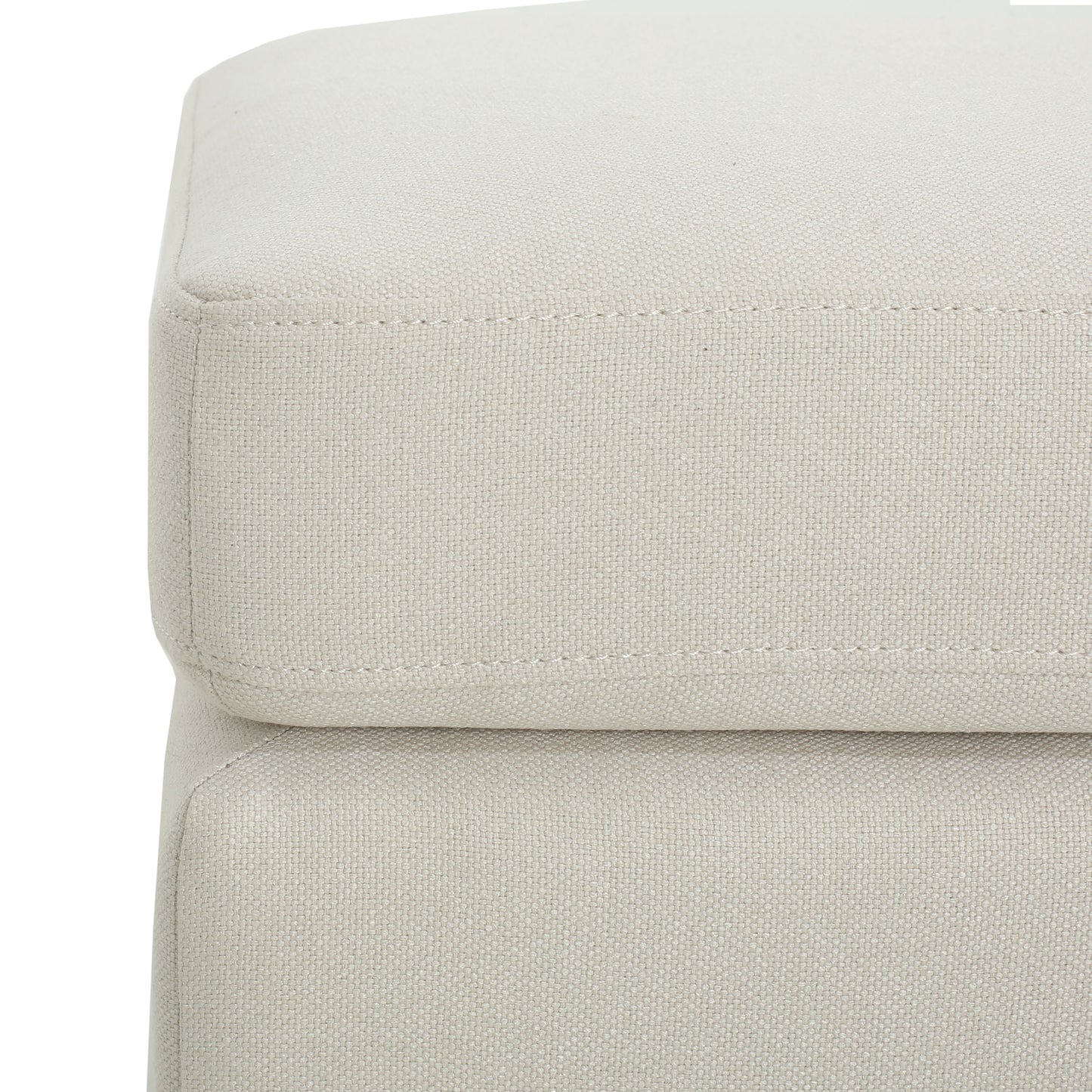 Upholstered Ottoman, Beige image 7