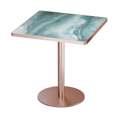 31.5"Square Modern Tulip Dining Table, Sintered Stone Tabletop with Luxury Faux Marble Print, Stainless Steel Bracket Base, Scratch & Wear Resistant, Waterproof Surface, Ideal for Indoor & Outdoor Use image 8