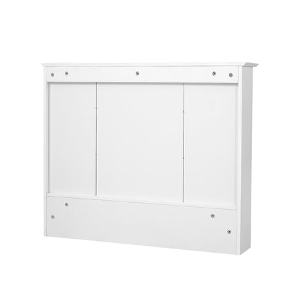 35 inch Wall-Mount 2-in-1 Mirror Cabinet with Adjustable Shelves, Soft-Closing Hinges, Open Shelves, for Bathroom Vanity, Living Room, Bedroom Storage Organizer image 11