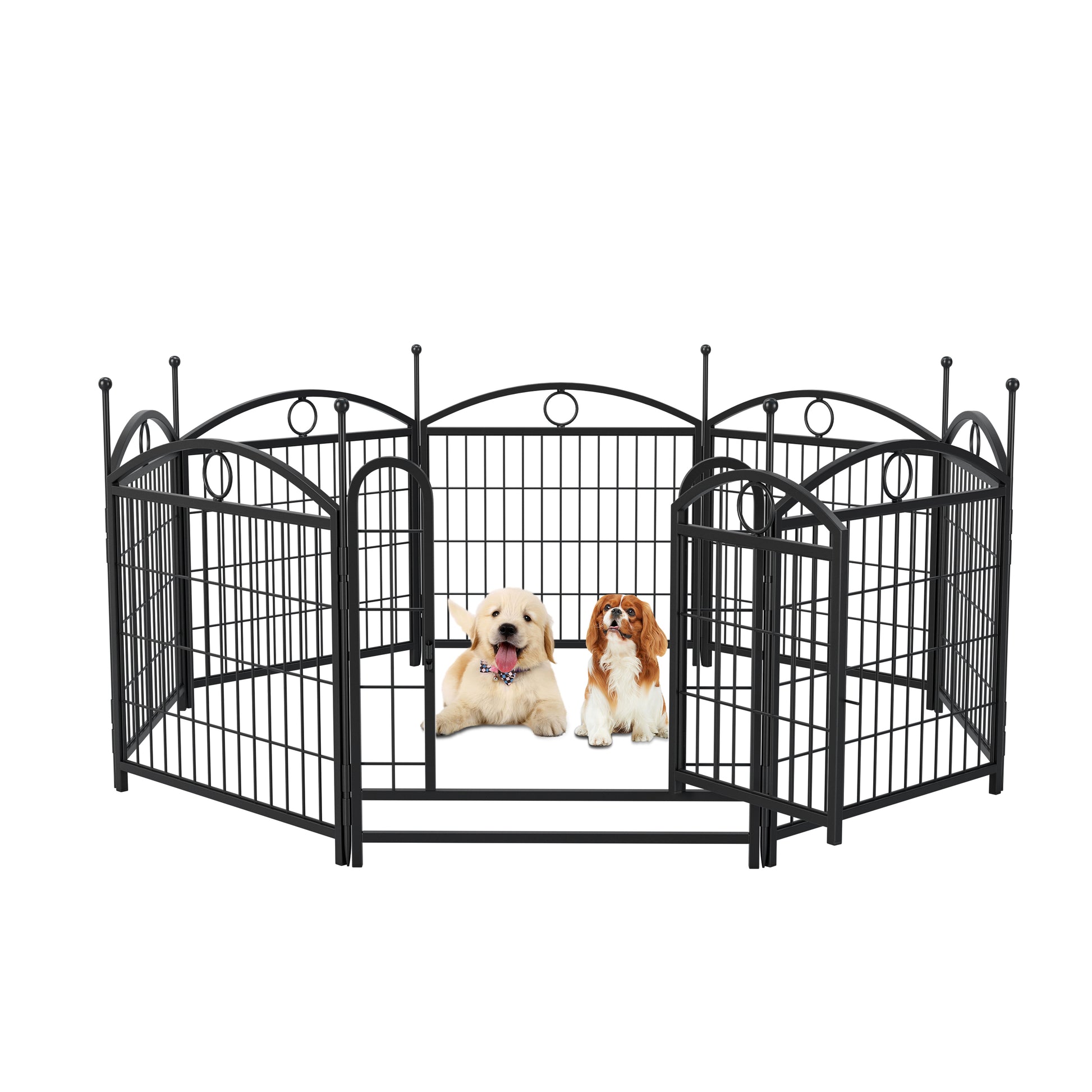 Dog Playpen Indoor 24 inch 8 Panels Metal Dog Pen Pet Dog Fence Outdoor Exercise Pen with Doors, Heavy Duty Dog Fence Puppy Pen for Large Medium Small Dogs Indoor Outdoor Foldable Pet Exercise Pen image 2