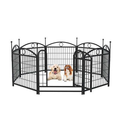 Dog Playpen Indoor 24 inch 8 Panels Metal Dog Pen Pet Dog Fence Outdoor Exercise Pen with Doors, Heavy Duty Dog Fence Puppy Pen for Large Medium Small Dogs Indoor Outdoor Foldable Pet Exercise Pen image 2