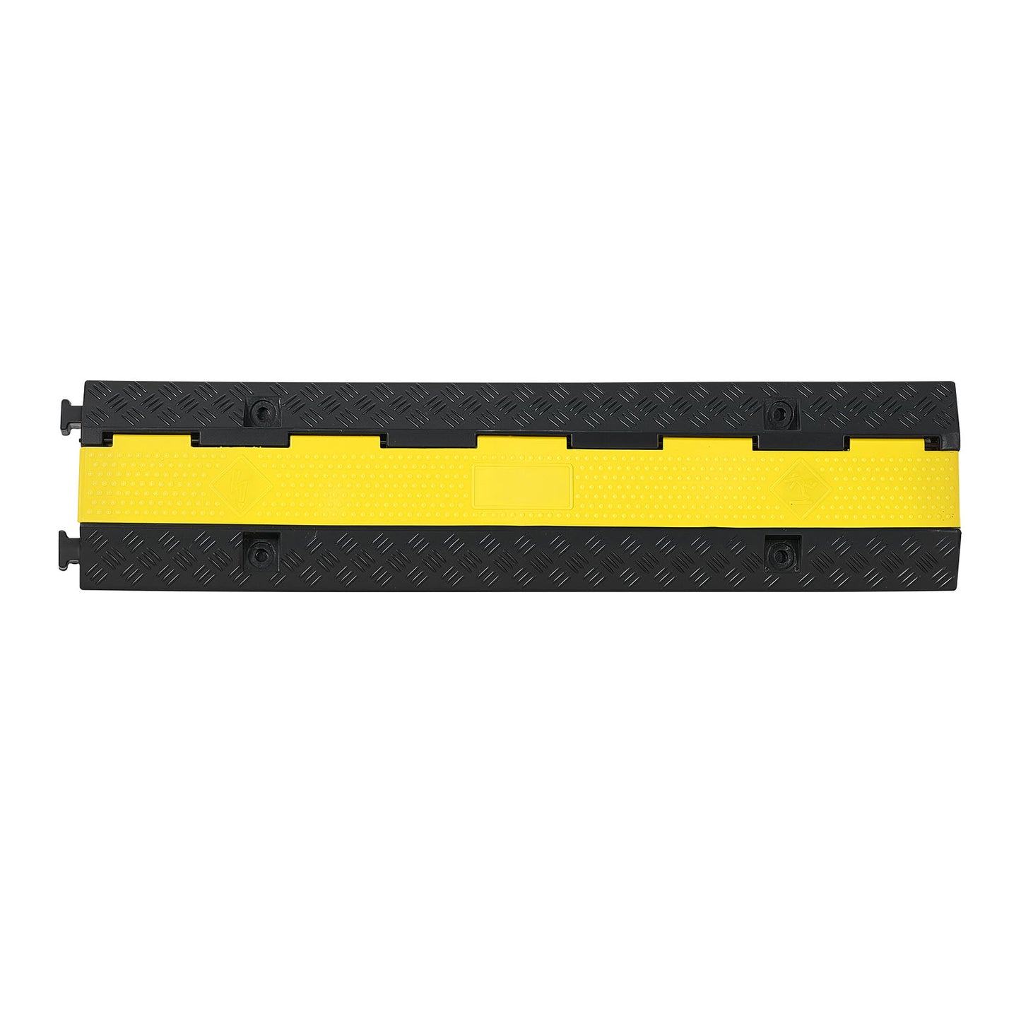 Cable Protector Ramp, 22,000 lbs/axle Capacity, 2 Channel Heavy Duty Rubber Cord Hose Wire Cover, 1.3 x 1.2 in Channel, Traffic Speed Bump with Flip-Open Top Cover, for Indoor Outdoor, 1 Pack image 11