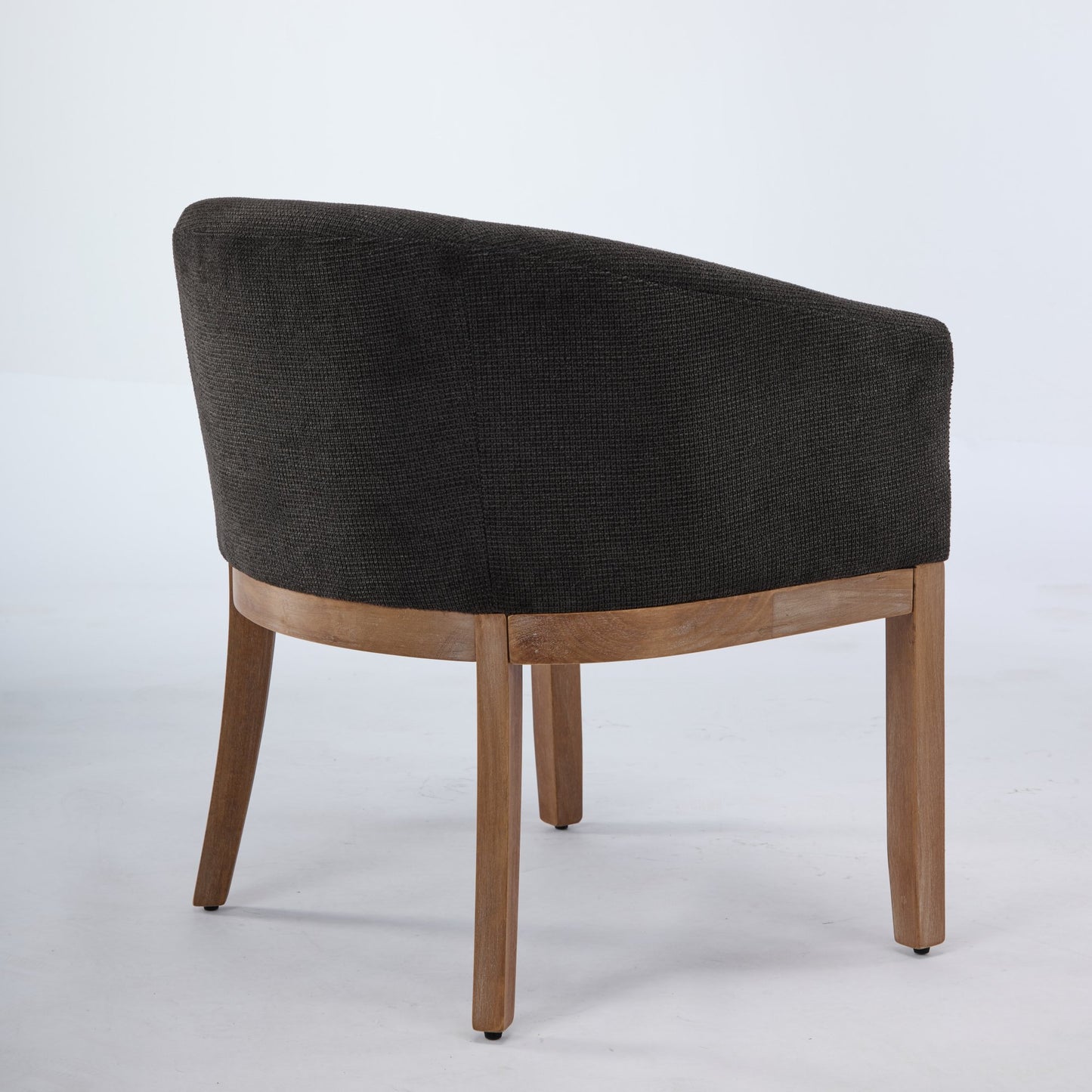 Mid Century Modern Upholstered Barrel Dining Chairs with Arms,Farmhouse Linen Kitchen & Dining Room Chairs with Natural Hardwood Frame, 19" W Accent Chairs,Single Pack,Charcoal Gray,SW1891BK image 6