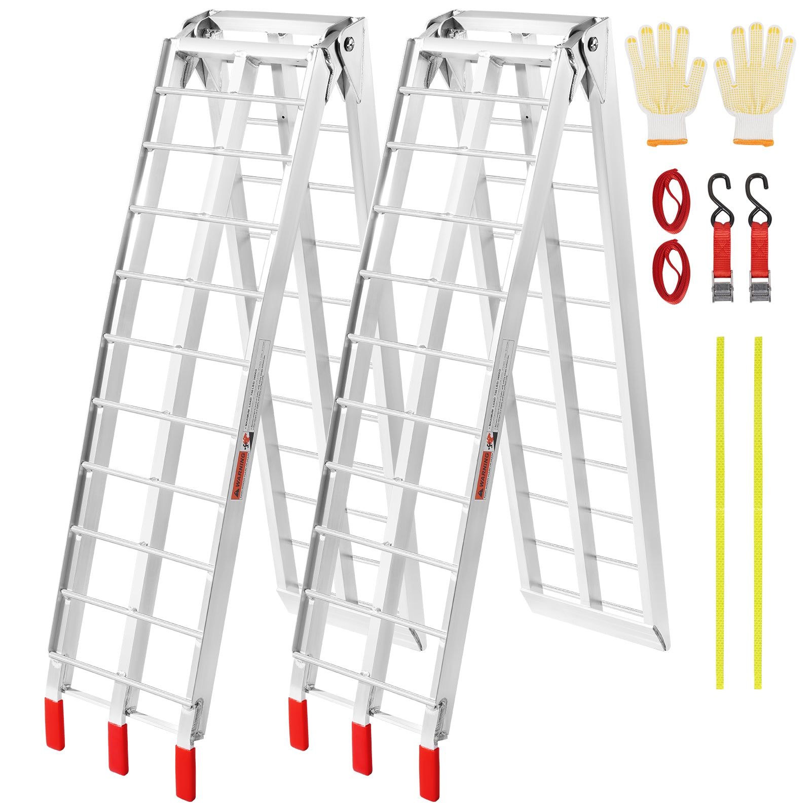 Aluminum Ramp 1500 LBS Foldable Loading Ramps for Pickup Trucks Bed 2 PCS image 1