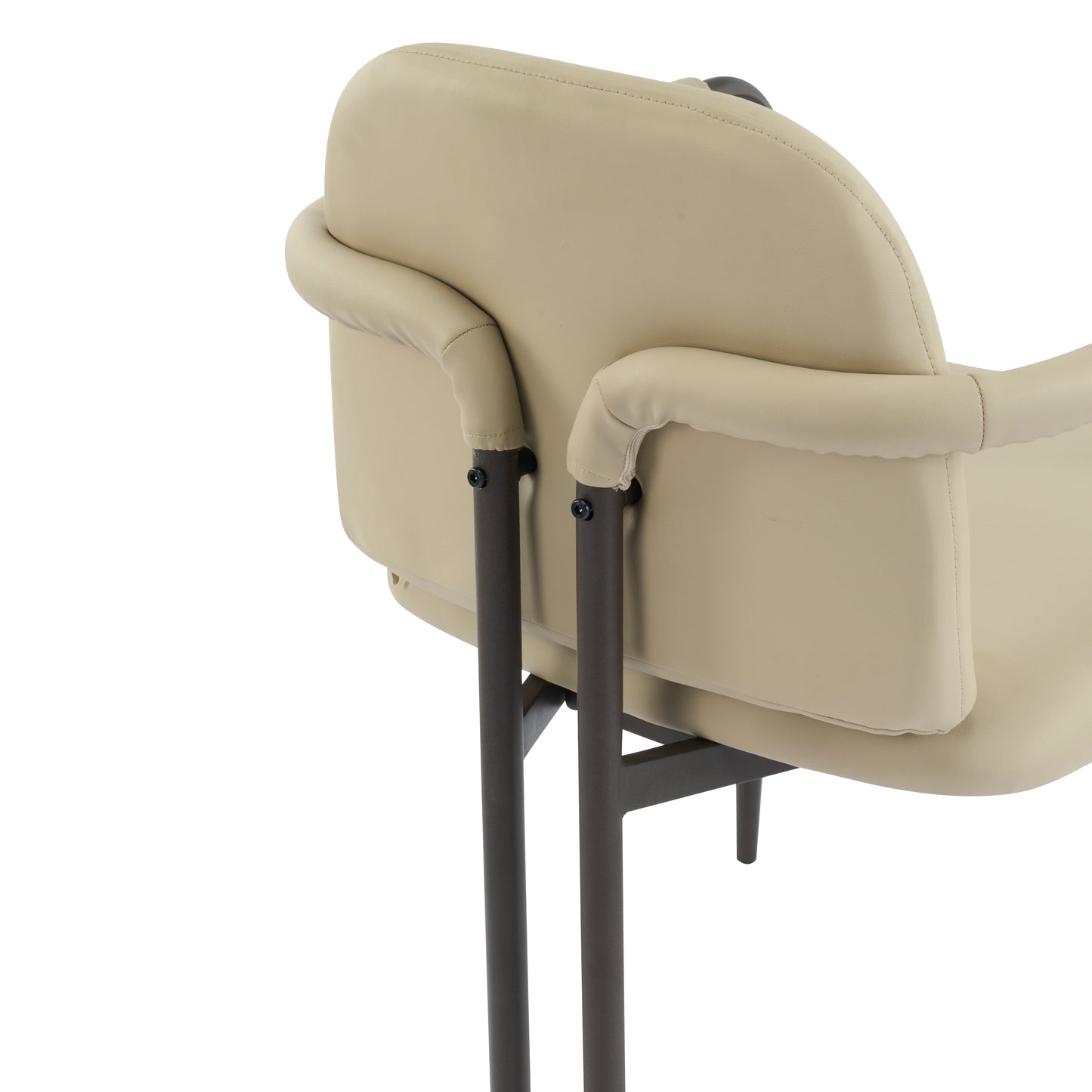 Dinning Chair with iron frame-Set of 2-Espresso+Khaki image 6