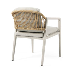 Outdoor Dining Set,Dining Chair Set of 6(Gray+Natural)+Acacia Wood Dining Table