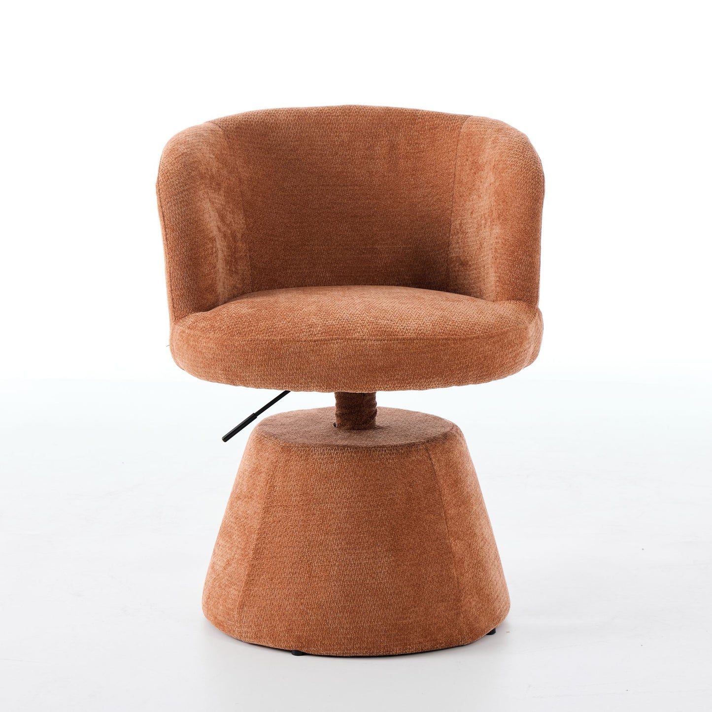 Adjustable Height 360° Swivel Bar Stool, Modern Chenille Upholstered Round Dining Chair, Ergonomic Accent Vanity Chair for Bedroom,Kitchen Island & Pub, Single Pack, Terracotta & Orange color,SW1878OG image 2