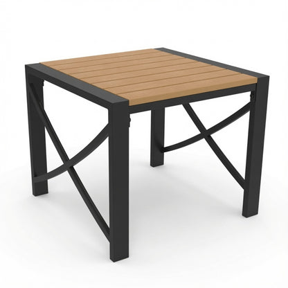 18.9” Black Square Side Havey-Duty Metal Outdoor Patio End Table image 1