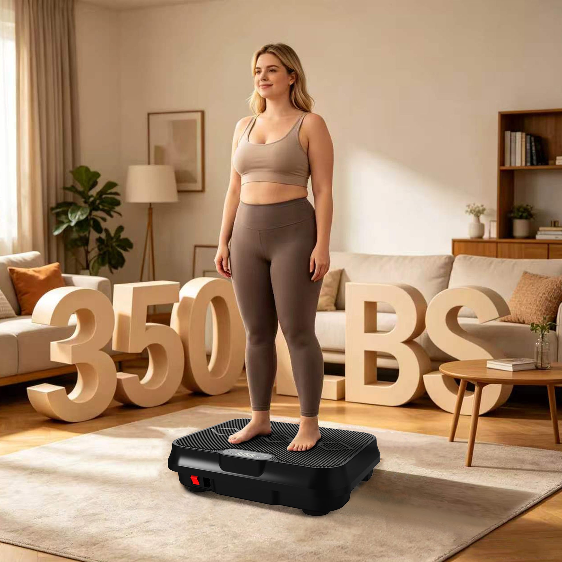 Vibration Plate Exercise Machine, Whole Body Workout Platform with Remote Control, Resistance Bands, Vibration Platform for Home Gym image 10